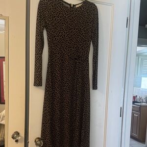 MICHAEL Michael Kors Black and Brown Midi Dress